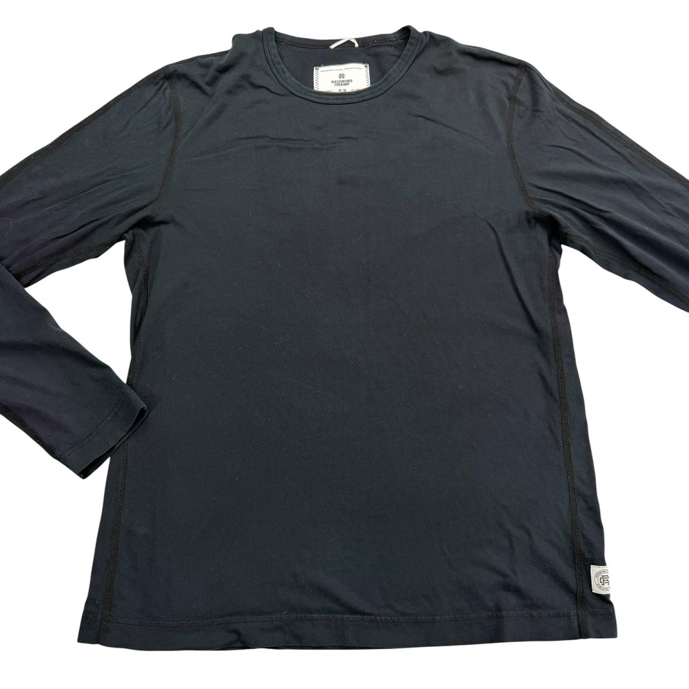 Reigning Champ Shirt Mens Medium Black Long Sleeve 100% Cotton Made Canada